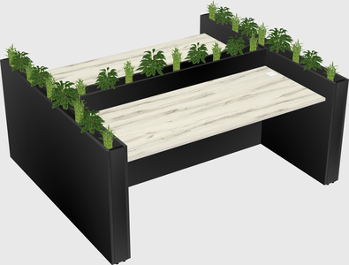 Rectangular shared desk
