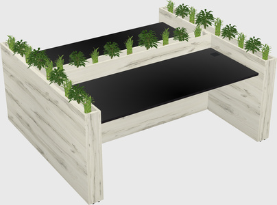 Rectangular shared desk