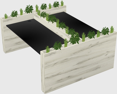 Rectangular shared desk