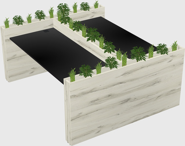 Rectangular shared desk