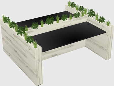 Rectangular shared desk