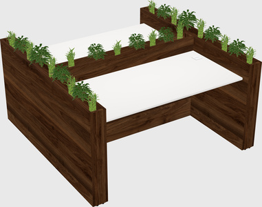 Rectangular shared desk