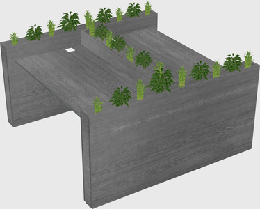 Rectangular shared desk