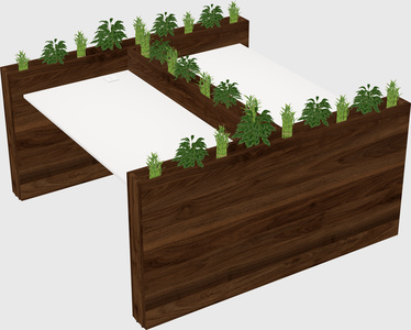 Rectangular shared desk