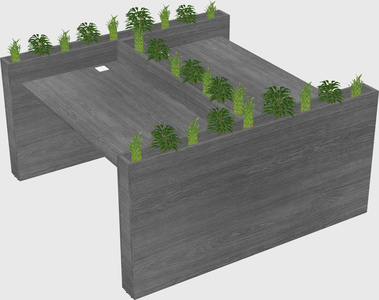 Rectangular shared desk