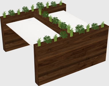 Rectangular shared desk