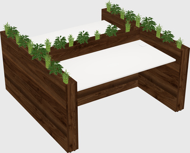 Rectangular shared desk