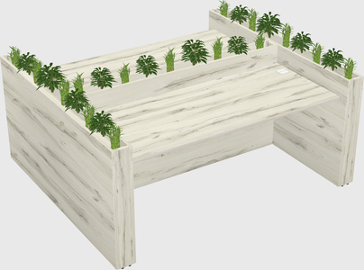 Rectangular shared desk