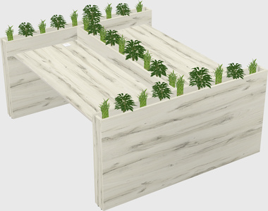 Rectangular shared desk