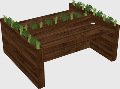 Rectangular shared desk