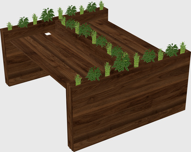 Rectangular shared desk