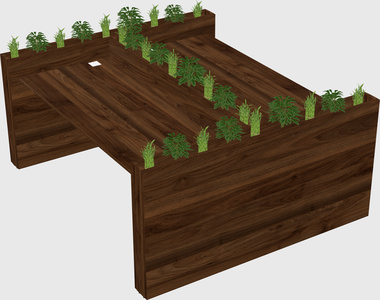 Rectangular shared desk