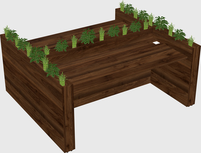 Rectangular shared desk