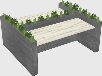 Rectangular shared desk