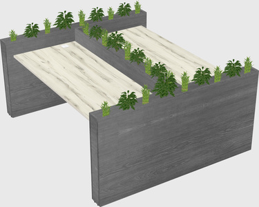 Rectangular shared desk