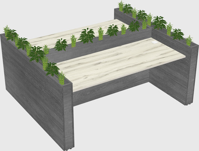 Rectangular shared desk