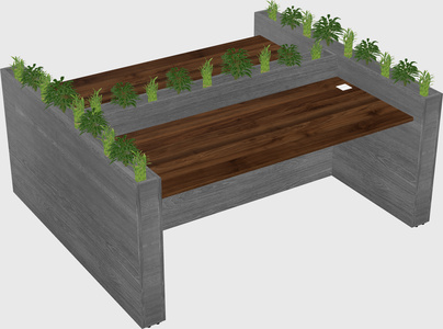 Rectangular shared desk