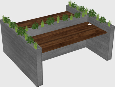 Rectangular shared desk