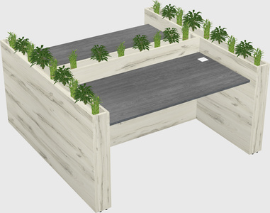 Rectangular shared desk