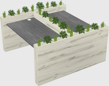 Rectangular shared desk