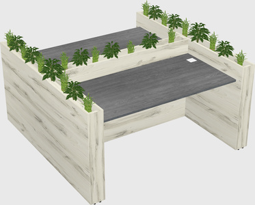 Rectangular shared desk