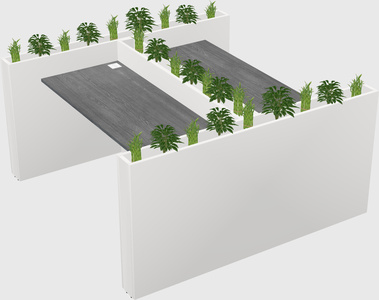 Rectangular shared desk