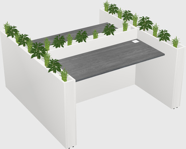Rectangular shared desk
