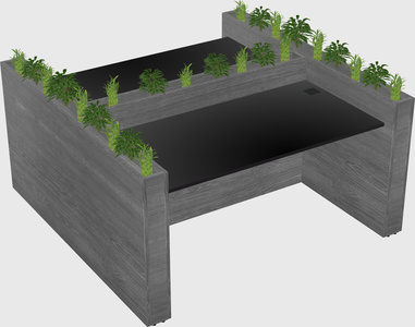 Rectangular shared desk
