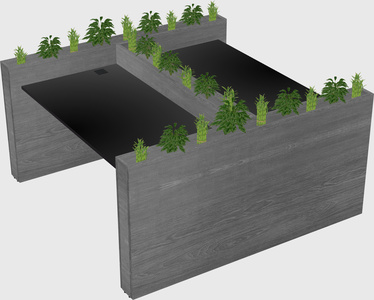 Rectangular shared desk