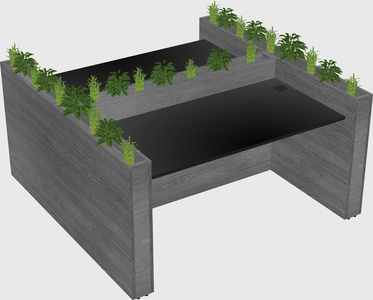 Rectangular shared desk
