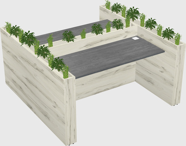 Rectangular shared desk