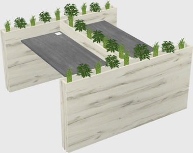 Rectangular shared desk