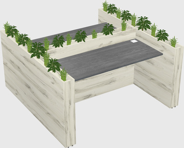 Rectangular shared desk