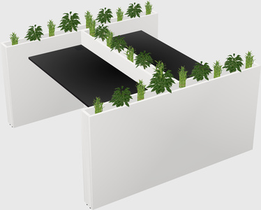Rectangular shared desk