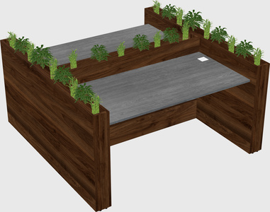 Rectangular shared desk