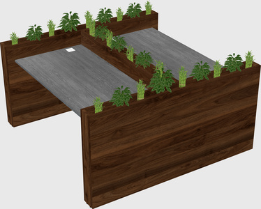 Rectangular shared desk