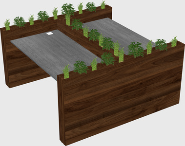Rectangular shared desk