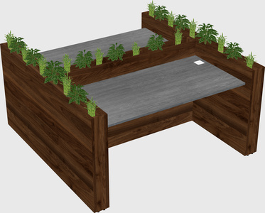Rectangular shared desk