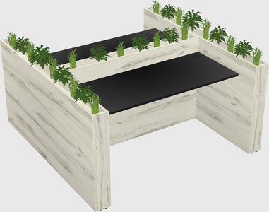 Rectangular shared desk