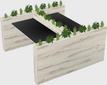 Rectangular shared desk