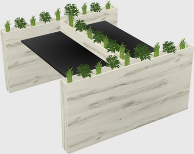 Rectangular shared desk