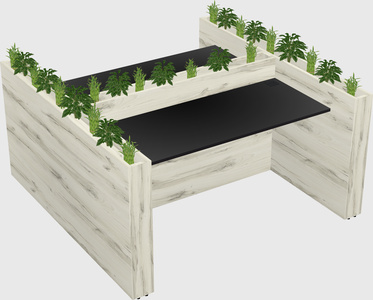 Rectangular shared desk