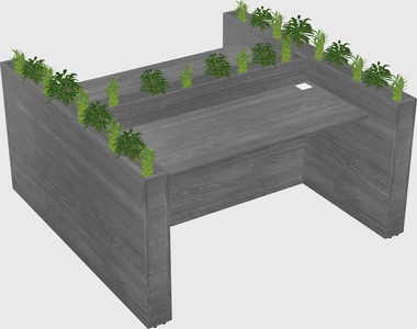 Rectangular shared desk