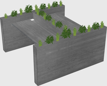 Rectangular shared desk