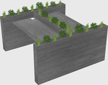 Rectangular shared desk