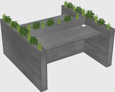 Rectangular shared desk