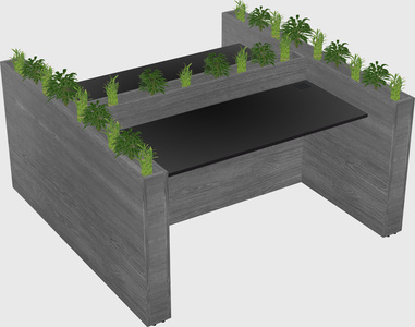 Rectangular shared desk