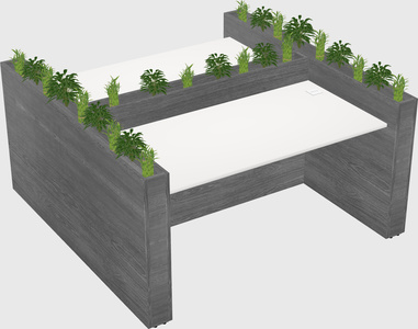 Rectangular shared desk