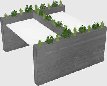 Rectangular shared desk