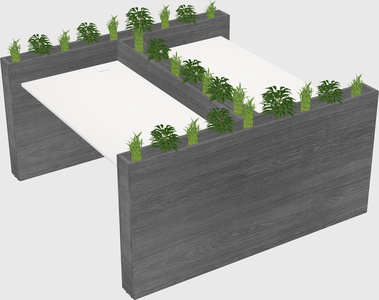 Rectangular shared desk